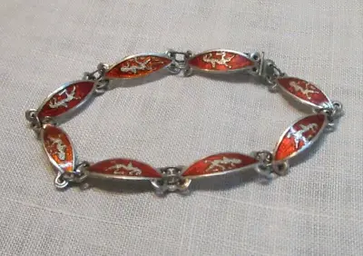 925 Silver (Sterling) Bracelet Enamel Vintage Catch Not Silver • $15