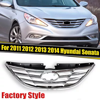 For 2011-2013 Hyundai Sonata Factory Style Front Bumper Upper Grille Chrome Trim • $28.90
