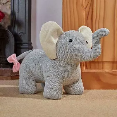 Fabric Weighted Door Stop Indoor Novelty Decorative Elephant Heavy Stopper • £21.99