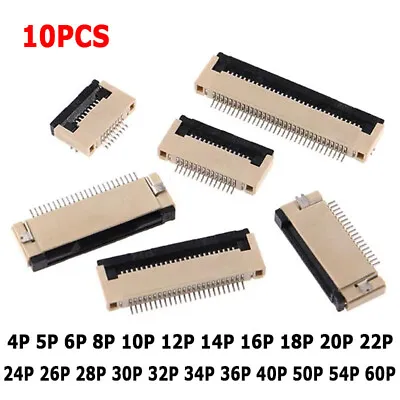 10 Pcs FFC FPC Connector Pitch 0.5mm Under Clamshell Socket 4P/5P/6P/8P/10P-60P • $5.14