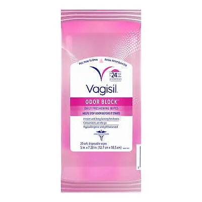 $8.54 • Buy Vagisil Odor Block Daily Freshening Wipes For Feminine Hygiene, 20 Count