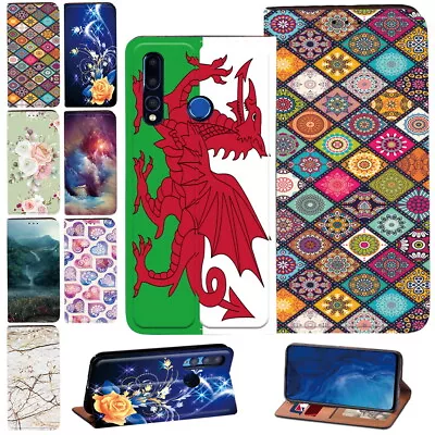 Print Leather Stand Phone Case Cover For Huawei P20/P30/P40/Y/Honor X6A 90 Lite • £4.92