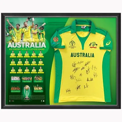 $995 • Buy Australian Cricket Team 2019 World Cup Signed Framed Limited Official Shirt