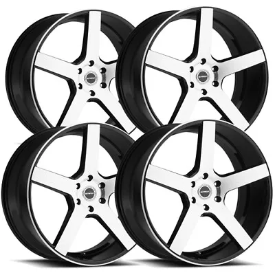 (4) Strada S35 Perfetto 22x9.5 6x135 +24mm Black/Machined Wheels Rims 22  Inch • $1233.80