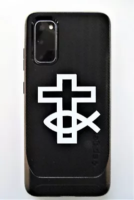 (2x) Christian Cross & Fish Cell Phone Ipad Itouch Die-Cut Vinyl Decal Sticker • $5.50