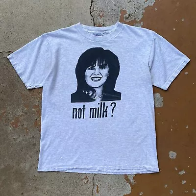 Vintage 90s Monica Lewinsky NOT MILK T-Shirt Size (Large) Bill Clinton Scandal • $296.25