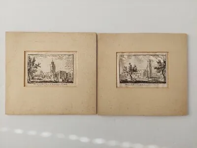 Two 18th Century Engravings Newington And Tottenham Churches • £28