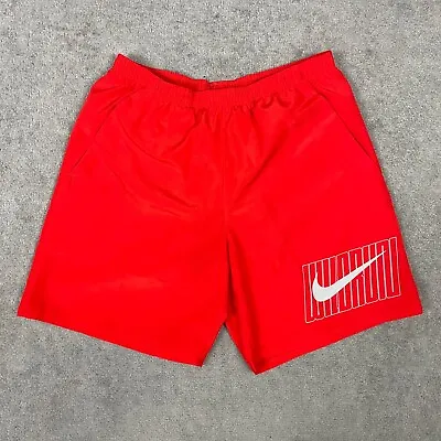 Nike Shorts Mens Medium Orange Wild Run Running Dri-Fit Swoosh Lined • $24.88