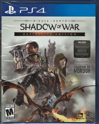 Middle-Earth: Shadow Of War Definitive Edition PS4 (Brand New Factory Sealed US • $17.74