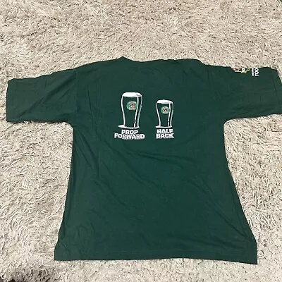 VB Victoria Bitter Men's T Shirt Green Cotton Sze L NRL VB Footy Squad Logo B001 • $22