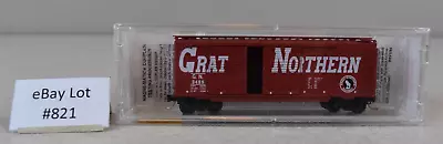 (Lot 821) N Scale Model Micro Trains 40' Box Car Great Northern Circus Car 3486 • $7.99