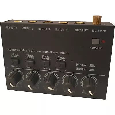 LiNKFOR 4 Channel Stereo Audio Mixer CX400 Metal Shell • £29.95