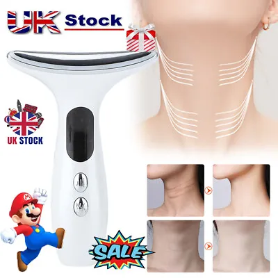 LED Microcurrent Facial Skin Tightening Lifting Device Face Neck Beauty Machine • £12.74