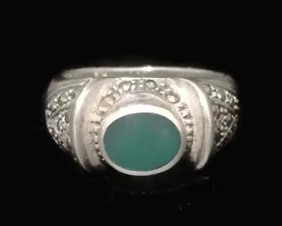  Vintage  Marcasites Sterling Silver Ring Band Size 8 Art Deco  BoHo Ring  • $59