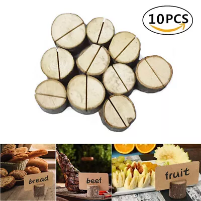 10/100x Wooden Name Place Card Holder Stand Table Photo Clip Party Wedding Decor • £5.89