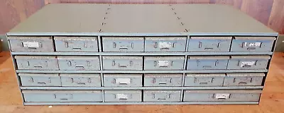 Vintage 22 Drawer Metal Parts Cabinet - 17  Deep 2 Sizes Drawers W/some Dividers • $169