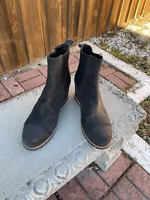 UGG Pax Women's Chelsea Waterproof Leather Wedge Boots Size 8.5 Black 1095136 • $39.99