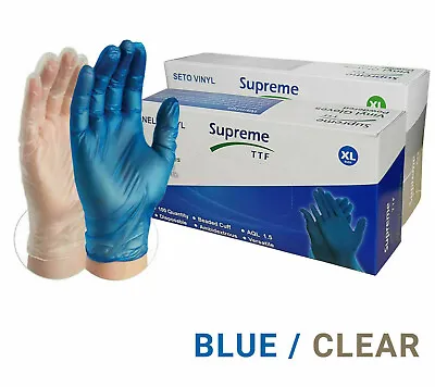 £5.49 • Buy 1000 Disposable Vinyl Gloves Blue Powder Free Latex Free Food Medical Surgical