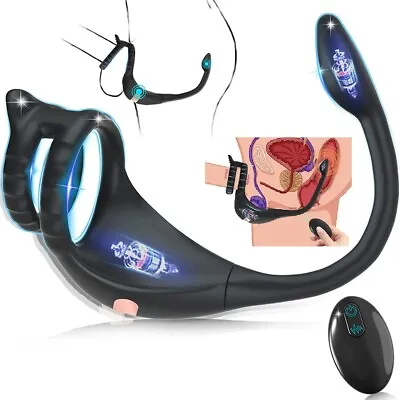 Male Prostate Massager Anal Vibrator Butt Plug Cock Ring Stimulator Sex Toys • $20.99