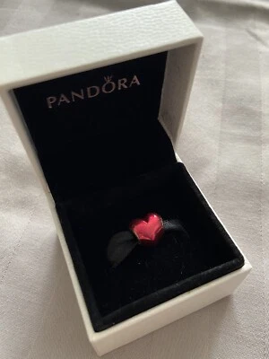 £20 • Buy Genuine Pandora Red Metallic Love Heart Charm Bead Silver ALE 925 - Boxed