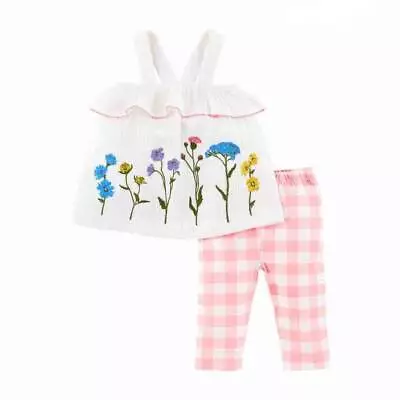 Mud Pie Farmhouse Flower Embroidered Tunic & Capri Set  12-18M 24M/2T 3T 4T 5T • $36.12