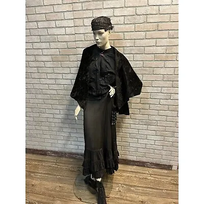 Antique 1800s Victorian Period Era Original Mourning Outfit Skirt Blouse Shawl + • $199.99