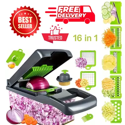 Multifunctional 16-in-1 Vegetable Slicer Kitchen Chopper Salad Utensil Peeler • £9.49