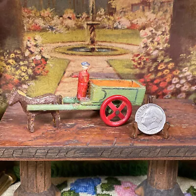 Antique Erzgebirge Putz HORSE CARRIAGE CART Miniature Dollhouse Figure Germany • $55
