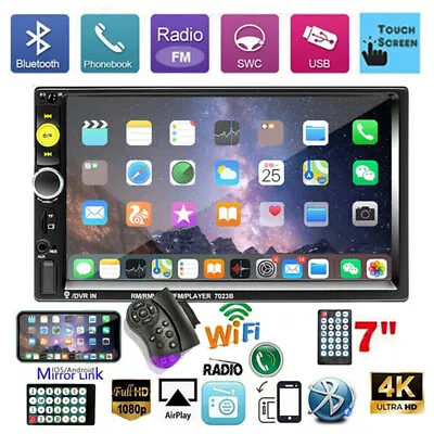 7  Double 2 DIN Bluetooth Car Radio Stereo FM USB TF AUX IOS/Android Mirror Link • $30.99