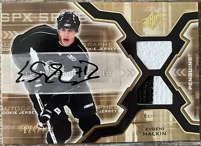 2006-07 SPx EVGENI MALKIN Rookie Dual Jersey Auto Autograph /799 RC • $149.99