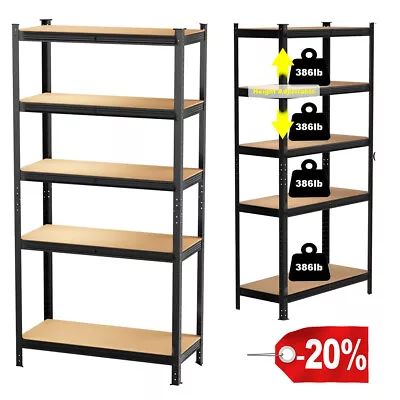 Cheap - 5 Tier Metal Shelving Unit Storage Racking Shelves Garage Warehouse Shed • £23.41