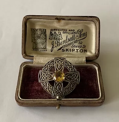 £49.99 • Buy Beautiful Vintage 925 Sterling Silver John Hart Lona Brooch With Citrine Stone