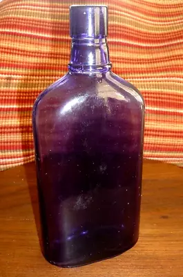 🎇antique ..purple  1880's Flask Whiskey Bottle  7'' X  3'' Rare • $79