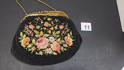 Vintage Antique Art Deco Floral Beaded & Petit Point Purse As Is  Lot # 11 • $39.99