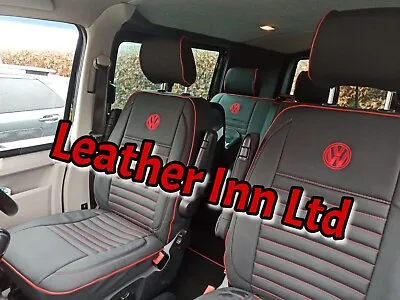 Vw Transporter T5 T6 Seat Covers Kombi 6 Seaters 1+2  & 1+2 Rear With Vw Logos • $372.12