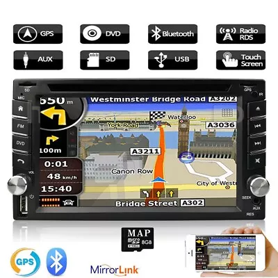 Double 2Din 6.2  Car Stereo DVD CD GPS Player HD In Dash Bluetooth Radio MP3 FM • $129.99