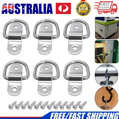 6PCS Stainless Steel D Ring Tie Down Lashing Point Anchor Fixing Cleat Plate • $26.79