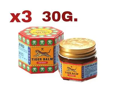 Thai Herbal RED Tiger Balm Ointment Aroma Relaxing Massage Balmุ 3X 30g • $34.50