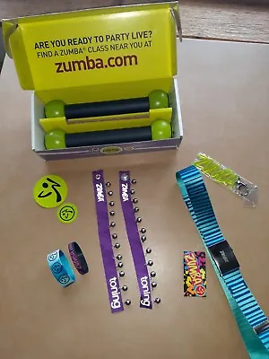 Original Set Of Zumba Toning Sticks 1lb Shakers Belt Detachable Bells And More • £23.31