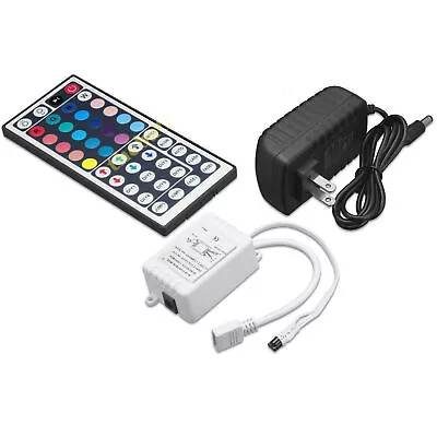 $10.99 • Buy Key LED Strip Lights IR Remote Controller DC 12V 2A Power Supply 5050 3528