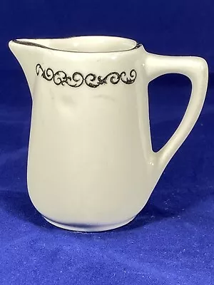 Restaurant Ware Creamer Mayer China Beaver Falls PA Mini 274 Black Scroll Design • $11