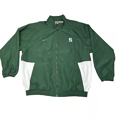 Vintage Michigan State Spartans MSU Nike Team Men's Full Zip Jacket Size XL • $29.99