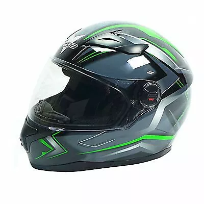 Vega AT2 Green Flash Full Face Motorcycle Helmet Adult Small 50031-202 • $84.98