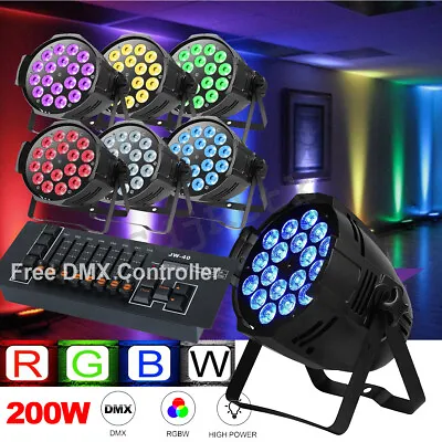 270W RGB 18 LED Par Light DMX Par Can Beam Outdoor Stage DJ Lighting DXM Control • £165.99