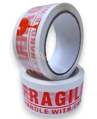 Handle With Care Tape Fragile Tape  Carton Sealing 48mm X 66m • £6.99