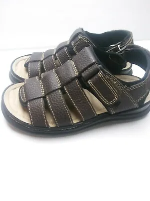 Earth Origins Brown Leather Sandals Canyon Mens Sz 8 Fisherman • $9.99