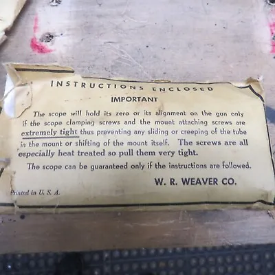 Vintage W.R. Weaver N 5 7/8 Inch Scope Mount • $30