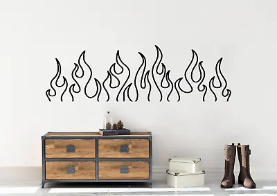 Flames Outline Design Fire JDM Cars Camper Wall Art Decal Vinyl Sticker • £4.99