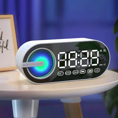 Bluetooth-compatible Speaker Snooze Function Radio Alarm Clock Digital Display • £11.45