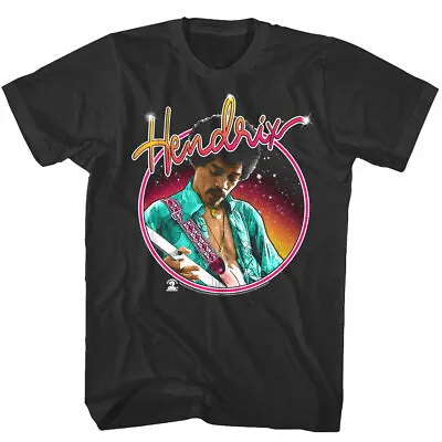 Jimi Hendrix Neon Guitar Jammin Men's T-Shirt Rock Guitar Legend OFFICIAL Merch • $32.99